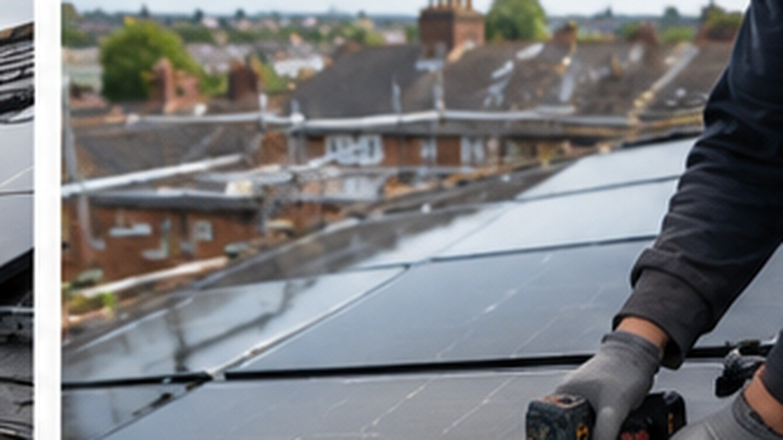 Solar installation in progress on a Leeds home